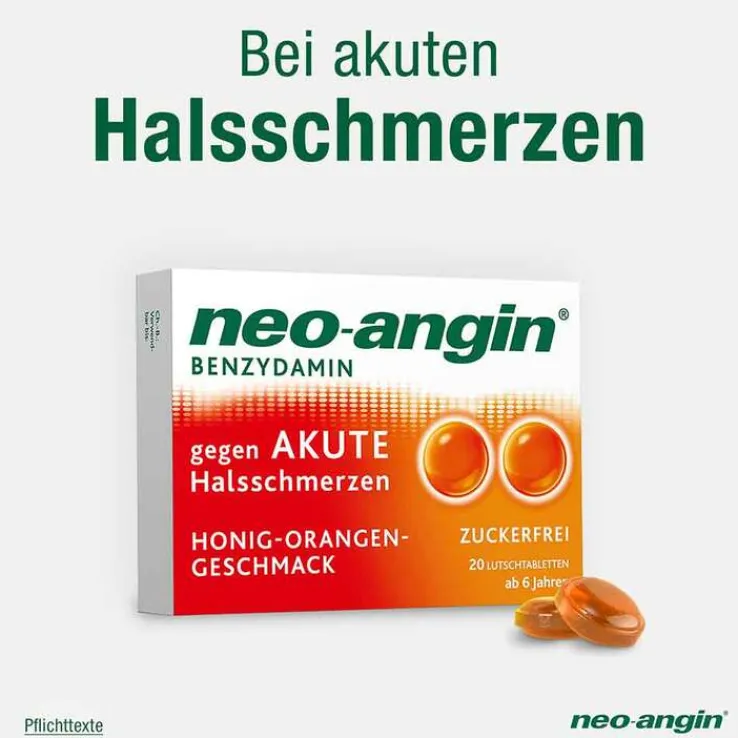 neo-angin Benzydamin gegen akute Hasschmerzen Honig Orange, 20 St