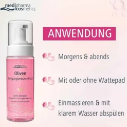 Oliven Reinigungsmousse Rose, 150 ml