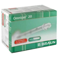 Omnican 20 0,5ml Insulinspritzen U-4, 100X1 St