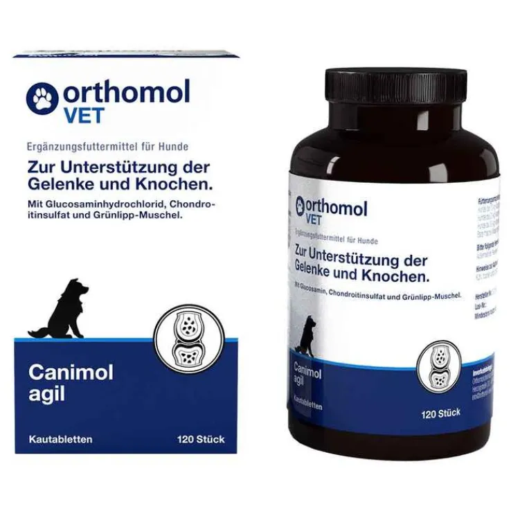 Orthomol Vet Canimol agil Kautabletten für Hunde, 120 St