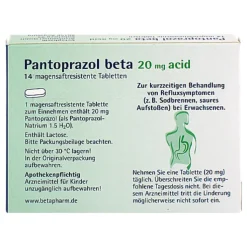 Pantoprazol beta 20 mg acid magensaftresistent Tabletten, 14 St