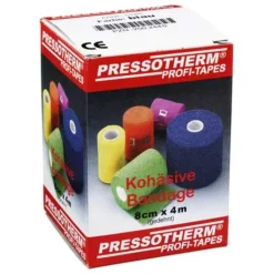 Pressotherm Kohäsive Bandage 8cmx4m blau, 1 St