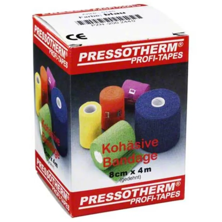 Pressotherm Kohäsive Bandage 8cmx4m blau, 1 St