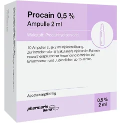 Procain 0,5% Injektionslösung Ampulle 2 ml, 10X2 ml
