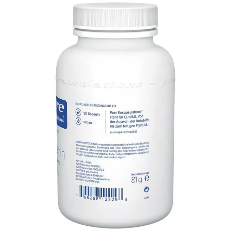 Pure Encapsulations L-Glutamin 850 mg Kapseln, 90 St