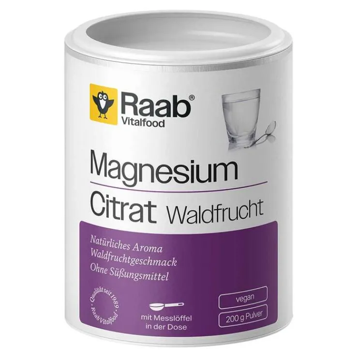 Raab Vitalfood Magnesiumcitrat Waldfrucht Pulver, 200 g