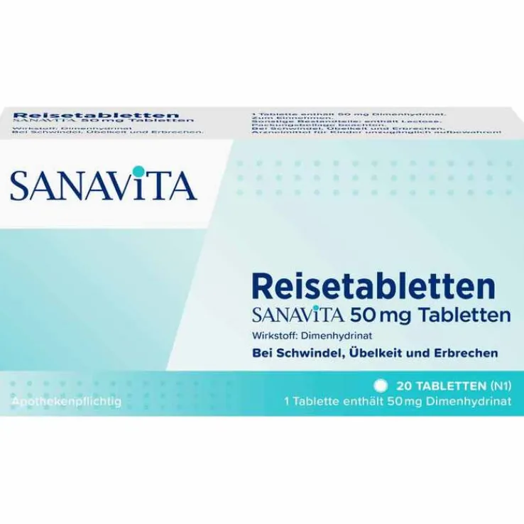 Reisetabletten Sanavita 50 mg Tabletten, 20 St