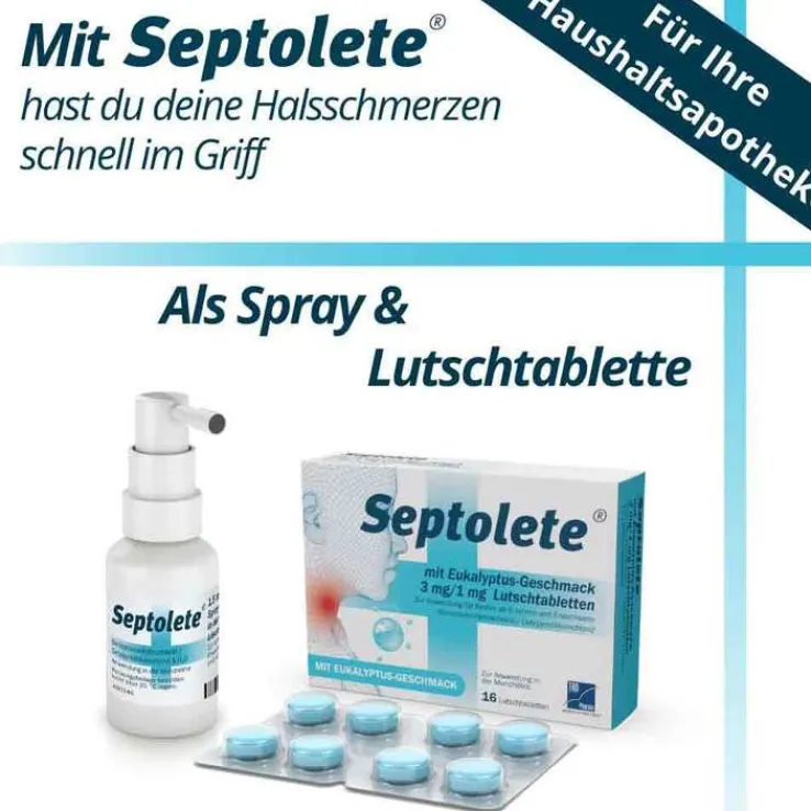 Septolete mit Eukalyptus-Geschmack 3 mg/1 mg Lutschtabletten, 16 St