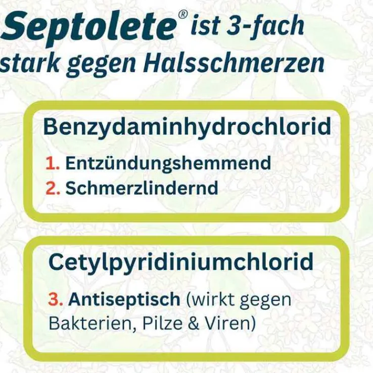 Septolete mit Zitronen-Holunder-Geschmack 3 mg/1 mg Lutschtabletten, 16 St