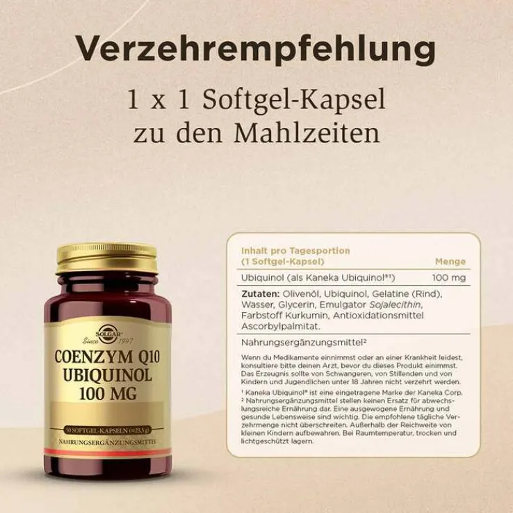 Solgar Coenzym Q10 Ubiquinol 100 mg Kapseln, 50 St