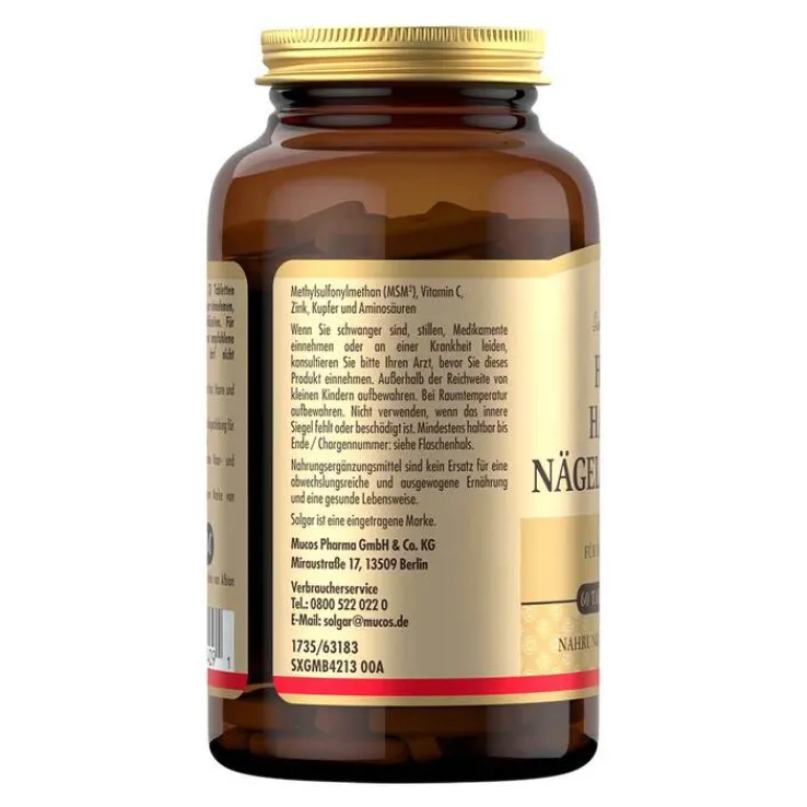 Solgar Haut Haare Nägel Komplex Tabletten, 60 St