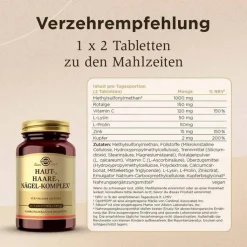 Solgar Haut Haare Nägel Komplex Tabletten, 60 St