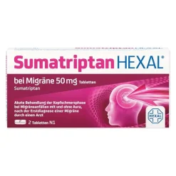 Sumatriptan Hexal bei Migräne 50 mg Tabletten, 2 St