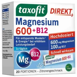 Taxofit Magnesium 600 + B12 Direkt Granulat, 20 St