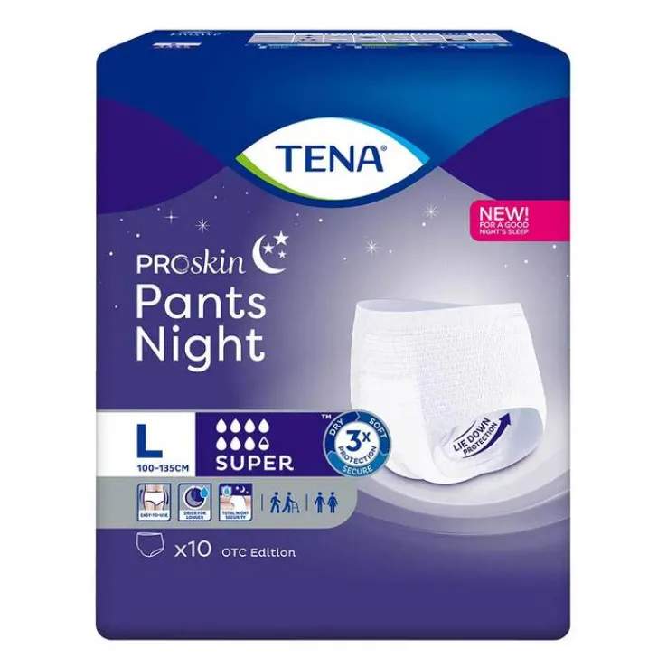 TENA Pants night super L Einweghose bei Inkontinenz, 10 St