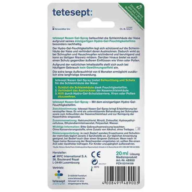 tetesept Nasen Gel-Spray, 20 ml