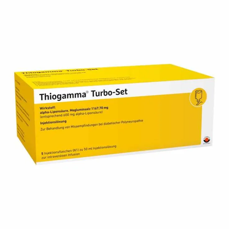 Thiogamma Turbo Set Injektionsflaschen, 5X50 ml