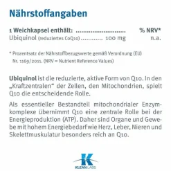 Ubiquinol Coenzym Q10 reduziert 100 mg Kapseln, 60 St