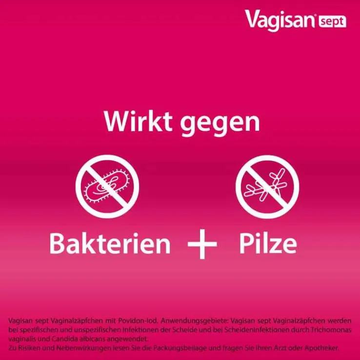 Vagisan sept Vaginalzäpfchen mit Povidon-Iod, 10 St