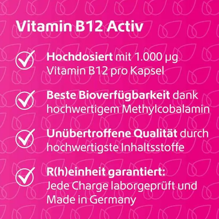 Vitamin B12 Activ 1000 µg hochdosiert + vegan Kapseln , 120 St