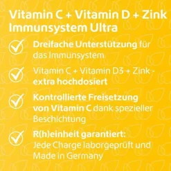 Vitamin C + Vitamin D + Zink Immunsystem Ultra Kapseln, 120 St