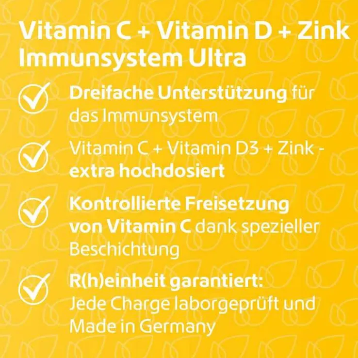 Vitamin C + Vitamin D + Zink Immunsystem Ultra Kapseln, 120 St