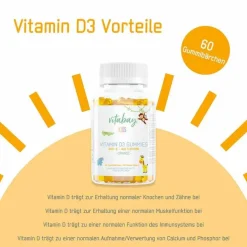 Vitamin D3 1.000 I.E. Fruchtgummis Orange veg.Kids, 60 St