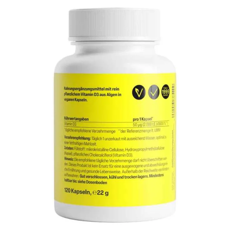 Vitamin D3 2000 I.E. vegan Kapseln, 120 St