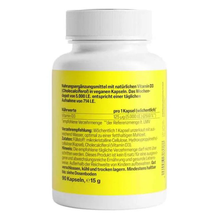 Vitamin D3 5.000 I.E. Wochendepot Kapseln, 90 St