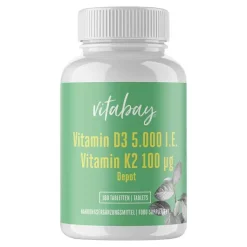 Vitamin D3 Depot 5000 I.E. + Vitamin K2 7100 µg Tabletten , 180 St