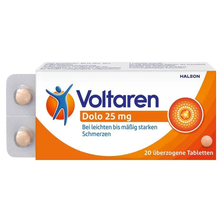 Voltaren Dolo 25mg Tabletten, Schmerztabletten gegen Rückenschmerzen, 20 St