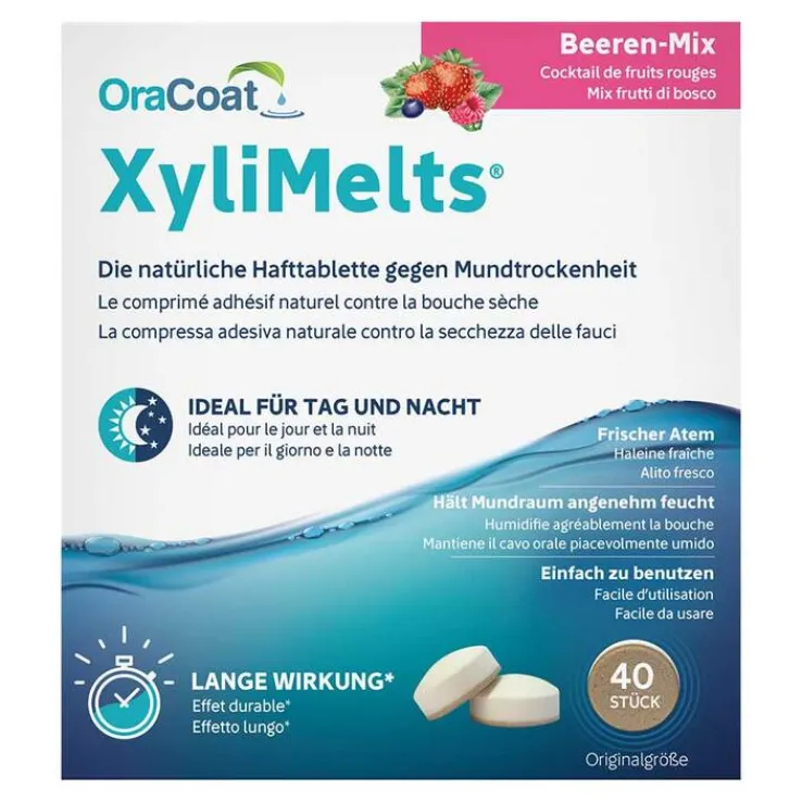 Xylimelts Hafttabletten Beeren-Mix Oracoat, 40 St